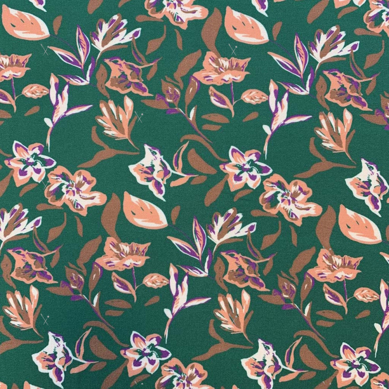 Printed Viscose METTA Leaf / Violet